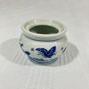 Ceramic Ink Dish Brush Pot Wash Bowl Butterflies Made in China